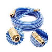 PVC Druckluftschlauch 5M Schnellkupplung Kompressorschlauch Gewebeschlauch