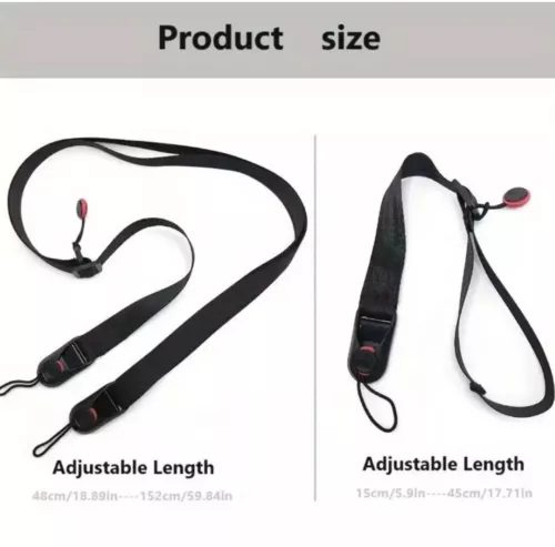 Camera Strap Quick Release Universal Adjustable Durable for DSRL Shoulder Neck - Foto 10 di 11