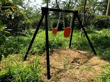 Highwild AR500 Steel Shooting Target Stand System (1 Stand, 2 Chains&4"+8" Gong)