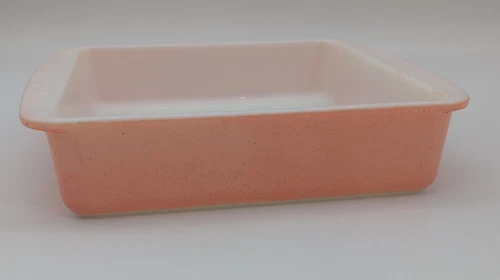 Vtg Pyrex 222 Desert Dawn Speckled Pink 8 Inch Square Baking Pan Dish