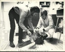 1972 Press Photo Lance Moore & Walter Willard at Cohoes, New York tool library