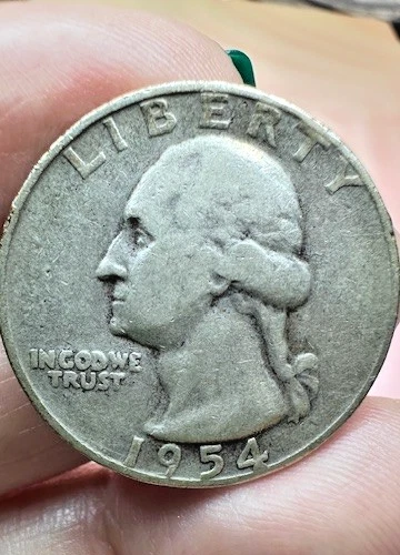 1954D Washington Quarter 90% Silver (Fine)  w/ In God & DDO Error  See Pic's