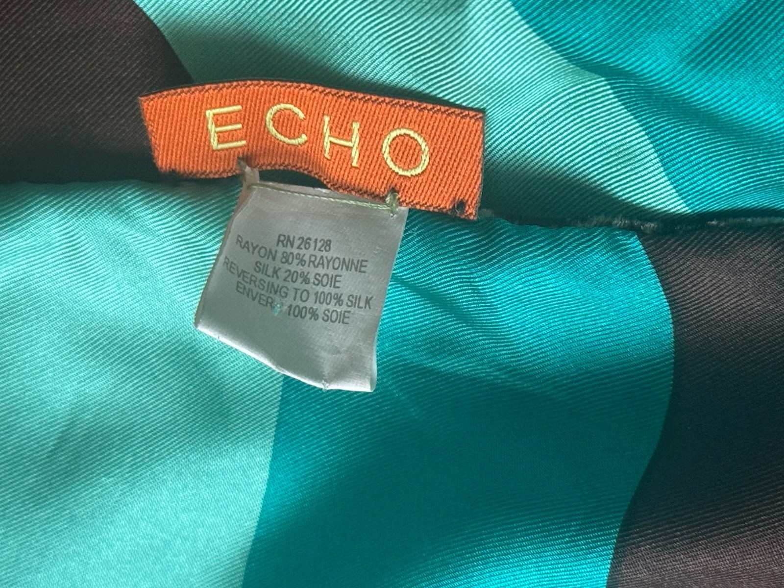 ECHO Classic Slim 2-Sided Multicoloured Silk/Leop… - image 4