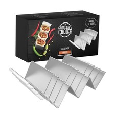 Griller's Choice Stainless Steel Taco Holder Set - 4 Pack Taco Shell Holder f...