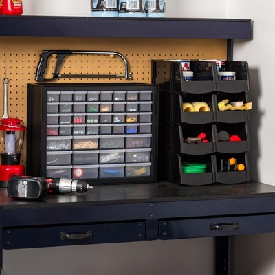 Wall Mounted Small Parts Organizer – 11.8 X 5.2 X 16.1 Inch PP Storage Cabinet With Multiple Drawers, For Hardware & Crafts