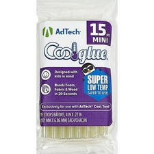 Low Temp Mini Glue Sticks 4-Inch 15-Pack Safe Crafting DIY Fast Bonding for