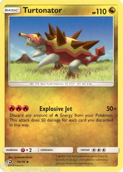 Turtonator 50/70 : Uncommon Mint/Near Mint Pokemon Card : SM7.5: Dragon Majesty