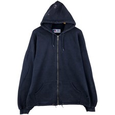 Vintage 90'S Russell High Cotton Full-Zip Hoodie Made in USA Men's Size L