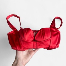Agent Provocateur cherry red satin bra 36D Hook And Eye
