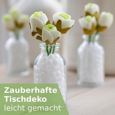 32x Glasflaschen Mini Vasen Deko Hochzeit Vintage Tischdeko Blumen DIY Glas
