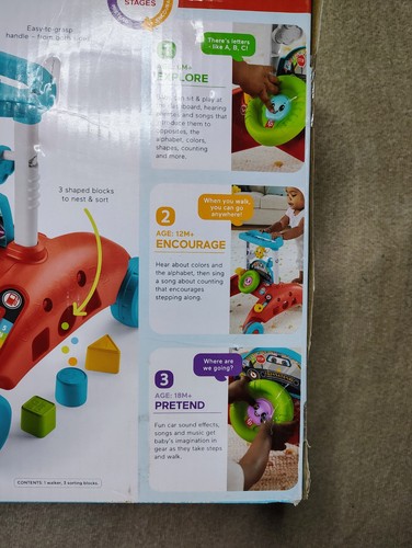 Fisher-Price 2-Sided Steady Speed Walker Baby Walker 16 Activities Songs Teaches - Picture 3 of 4