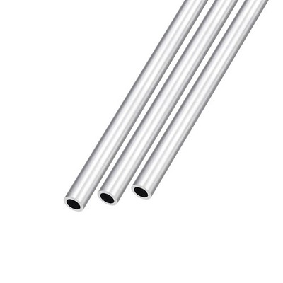 6063 Aluminum Tube 8mm OD 6mm ID 300mm L 3Pcs - Smooth Seamless for DIY Crafts