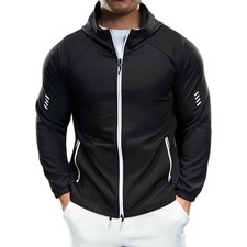 Men's Fleece Reflective Zipper Sweatshirt Windproof  Waterproof Outdoor Sports
