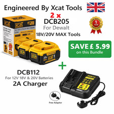 2 batterie compatibili Dewalt DCB205 5Ah + pacchetto caricabatterie DCB112 2A - Risparmia...