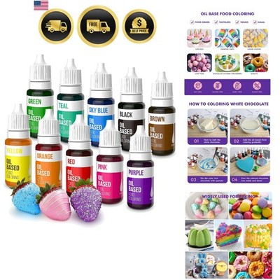 Upgraded Oil Based Food Coloring for Chocolate, 10 Colors , for Candy Melts, ...