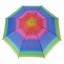 (Rainbow)Foldable Rain Sun Umbrella Cap With Elastic Band ZZ