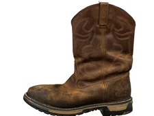 Rocky Original Ride Branson Roper Waterproof Western Men Boots Size 11.5W Brown