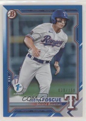 2021 Bowman 1st Edition Blue Foil 38/150 Justin Foscue #BFE-41 0nr3