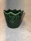 Brinn's Green Glazed Ceramic Holly Leaf Pot 3.25" Round Japan MPN 21 — photo 2