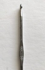 Vintage Hero Crochet Hook Made In England Size 00 Metal Silver Used
