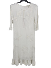 French Connection Dress Womens 16 Summer White Embroidered Lace Elegant
