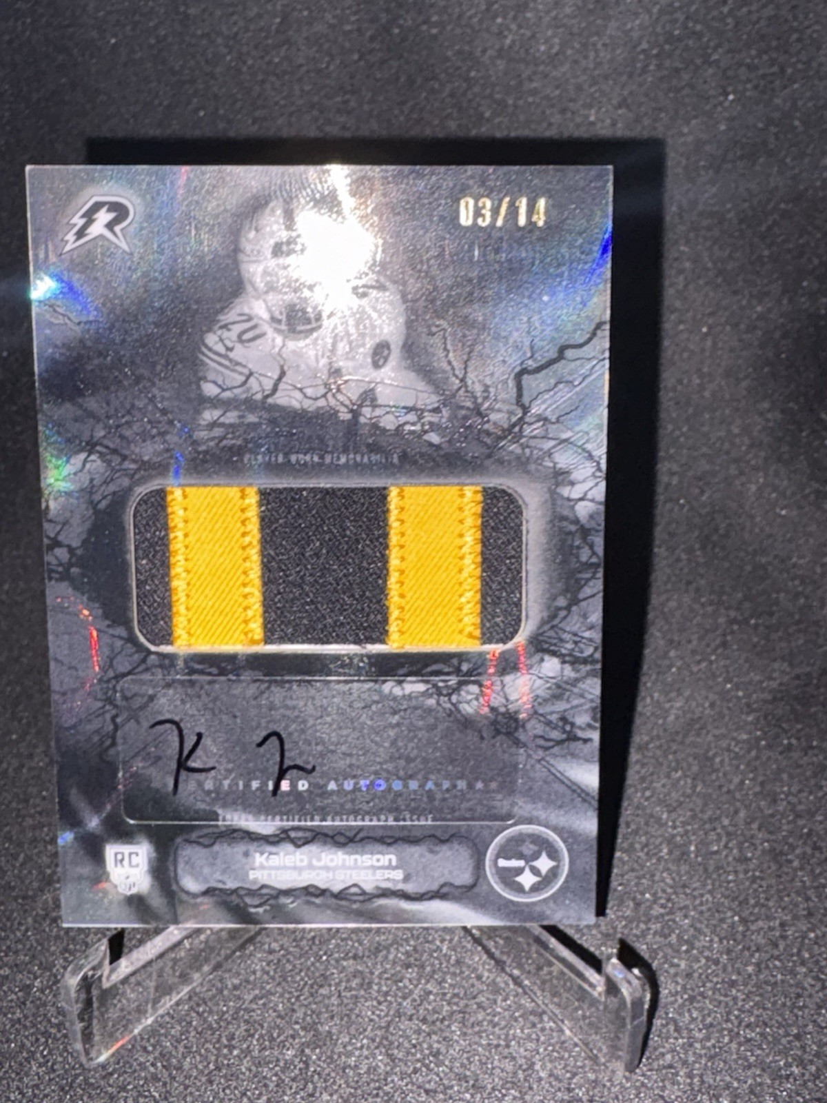 2025 Topps Resurgence Kaleb Johnson Electron /14 Rookie Relic Auto #RRA-KJ