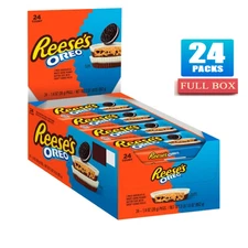 Full Box 24x Packs OREO REESE'S Peanut Butter Chocolate - 1.4oz Each