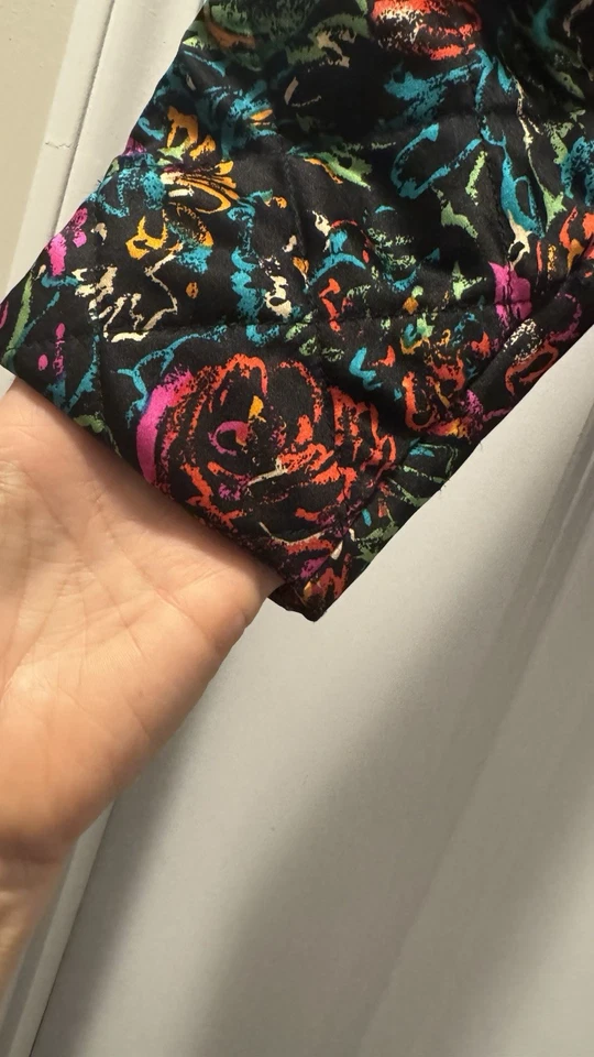 Vintage Doncaster 100%Silk Floral Quilted Bolero Jacket sz 8 - Image 4 of 4