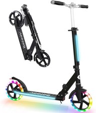 LED Big Wheel Scooter mit verstellbarem Lenke...