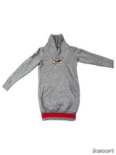 Ralph Lauren Girls Sweatshirt Dress Gray Shawl Collar Toggle Sweater Size 7 Kids