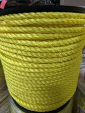 5/8" 3-Strand Twisted Poly Pro Polypropylene Rope Yellow 600 Feet