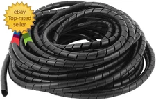 Spiral Cable Wrap 20 Ft 1/2" Spiral Wire Wrap Cord Covers Bundle Sleeve