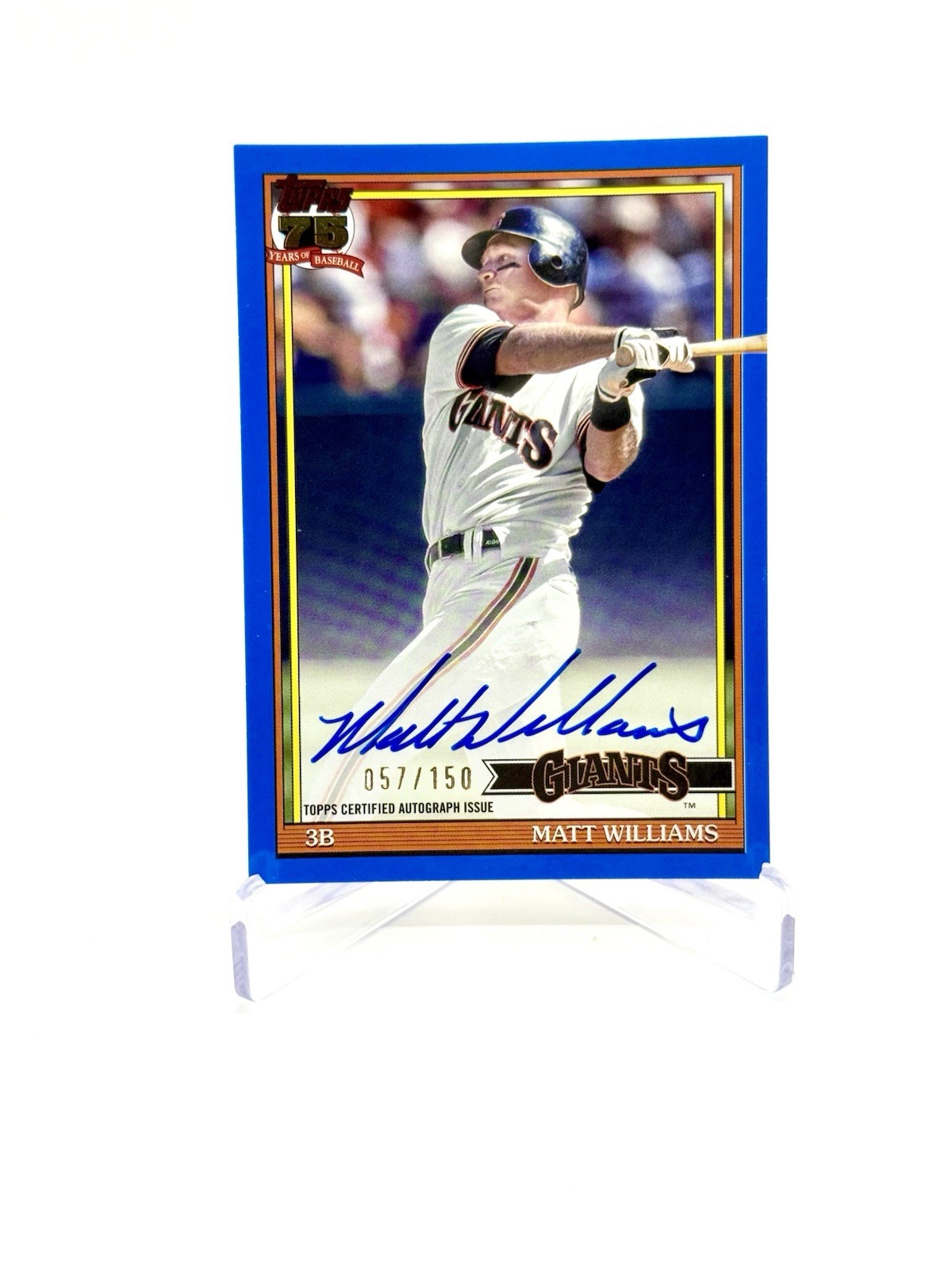 MATT WILLIAMS 2026 Topps Series 2 1991 Style ON-CARD Auto BLUE SP /150 - GIANTS