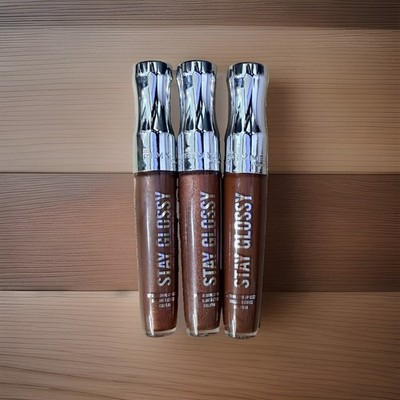 3 Pack Rimmel London Stay Glossy, 455 Penny To My Name, Lip Gloss 0.18 Fl Oz