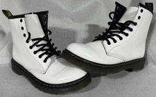 Dr. Martens Girls 1460 White Round Toe Lace Up Ankle Combat Boots Size US 4