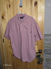 American Eagle Outfitters Mens Check Button-Up Shirt Short Sleeve Size XL Red