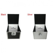 CheckOutStore Aluminum 12" LP Vinyl Record Storage Box Holds 100 Records 