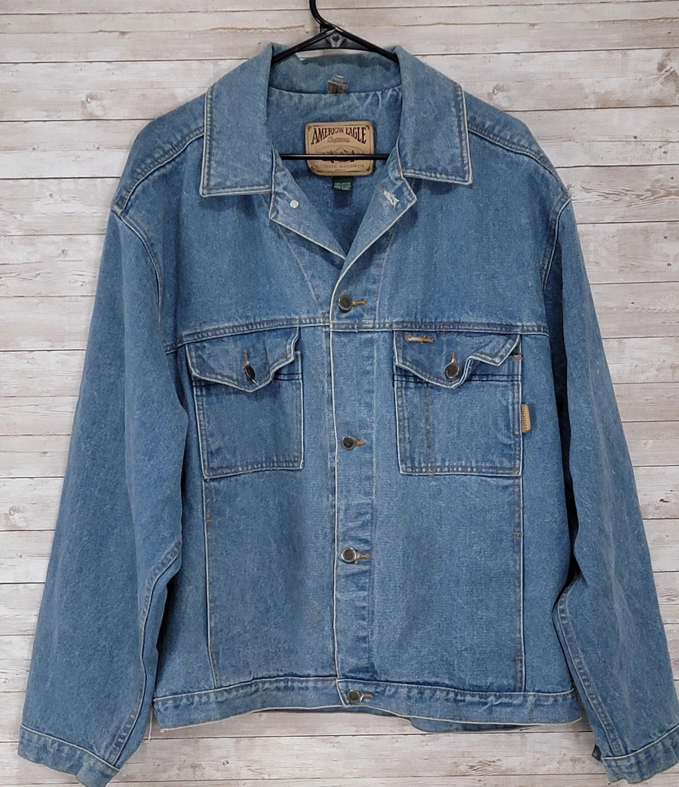 Fabulous Vintage American Eagle Outfitters Jean Jacket Roughwear Men Lg Roomy
