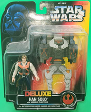 1996 STAR WARS POWER OF THE FORCE DELUXE HAN SOLO WITH SMUGGLER FLIGHT PACK