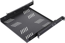1 Pcs 1U Sliding Rack Shelf, Standard 19 Inch 4-Post Server Rack Adjustable