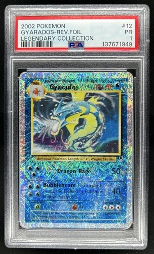 2002 Pokemon Legendary Collection Gyarados Reverse Holo #12/110 PSA 1