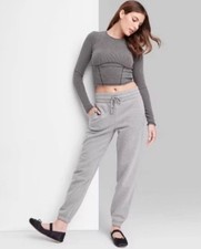 Wild Fable Women's High Rise Tapered Sweatpants Heather Gray Size XS