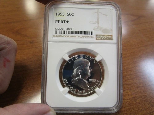 1955 United States Franklin Proof Silver Half Dollar PF67+ NGC