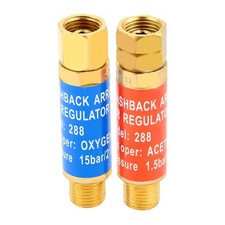 1 Set Oxygen Acetylene Flashback Arrestors Regulator End 9/16-18 Threads B Size
