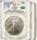 2024 W SILVER AMERICAN EAGLE CAC MS70 Hand Signed by PAUL NUGGET FIRST DELIVERY