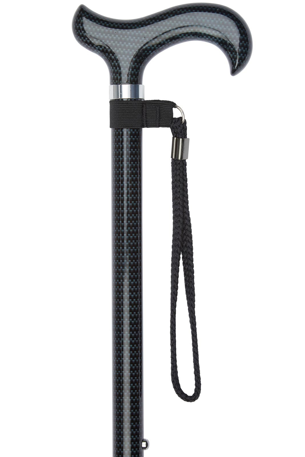 Carbon Effect Adjustable Derby Walking Stick