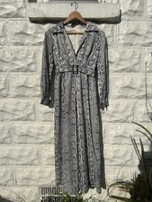 Vintage 1979 e Jumpsuit Women s Gray Snake Skin Print Party