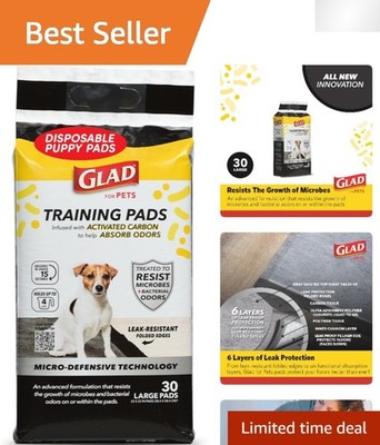 Pheromone Infused Anti-Microbial Dog Pads - 23x23 Ultra Absorbent, 30 Count