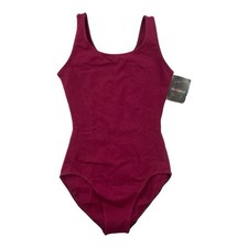 So Danca Youth Cotton Elastane Leotard Burgundy V-6094 Size Y-JR NWT