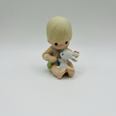 Precious Moments Boy With Bunny Rabbit Carrot Figurine 2006 No Box